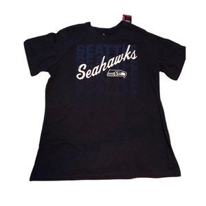 Size- Medium - Navy Women's Majestic NFL Seattle Seahawks Short Sleeve T-Shirt n